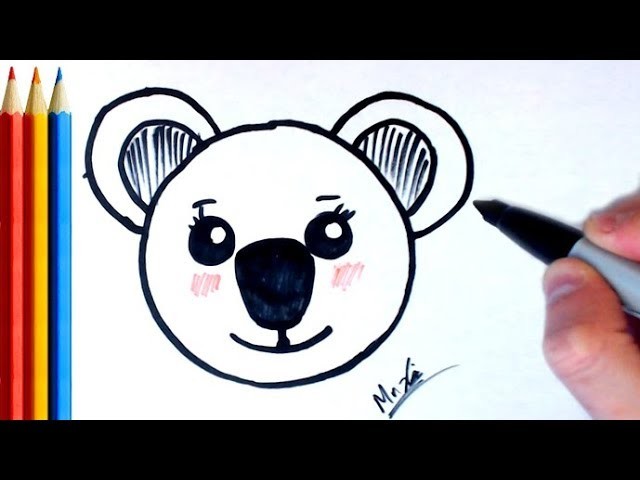 How to Draw Koala face (Super Easy) - Step by Step Tutorial