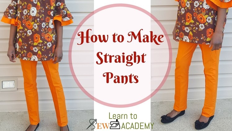 How to Make Straight Pants | Ladies Straight Pants Cutting & Sewing