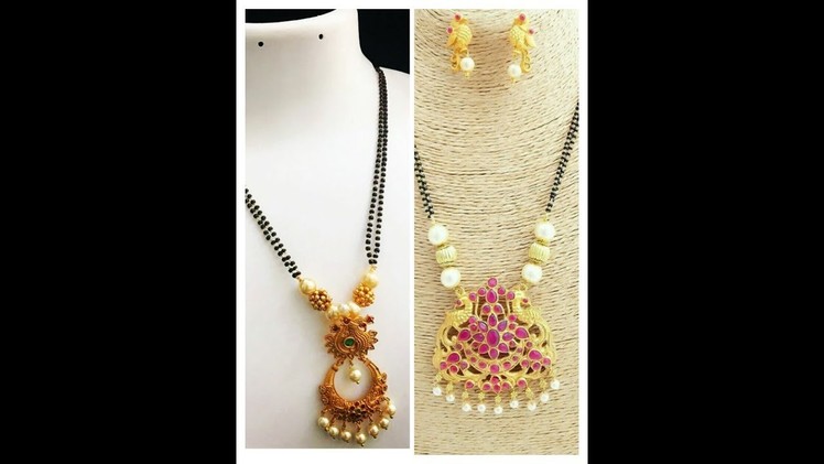 Latest model Gold Black beads chains with beautiful lockets.nalla pusalu. Sathya Beauty corner