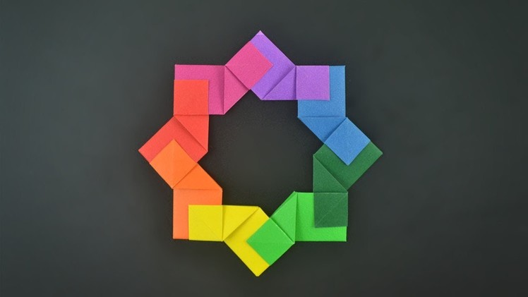Origami: Decoration Ring. Mandala - Instructions in English (BR)