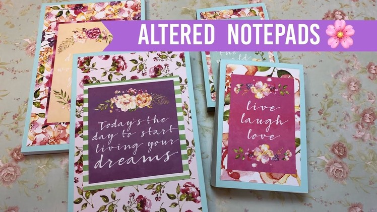Altered Dollar Tree Notepads | ???? Spring Style ????