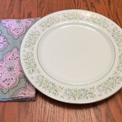 Cloth Dinner Napkins - Pink and Green Print - Handmade -  Eco Friendly
