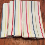 Cloth Dinner Napkins - Vintage - Stripe Napkins - Monogrammed - Handmade