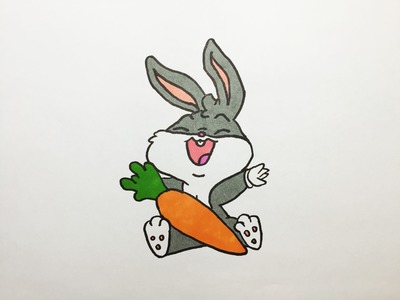 Dibujando y coloreando a Bugs Bunny Bebé - Drawing Baby Bugs Bunny Happy