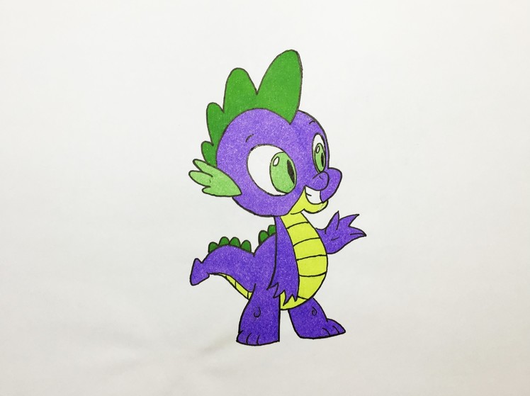 Dibujando y coloreando a Spike de Mi pequeño ponny - Drawing and coloring Spike from My Little Ponny