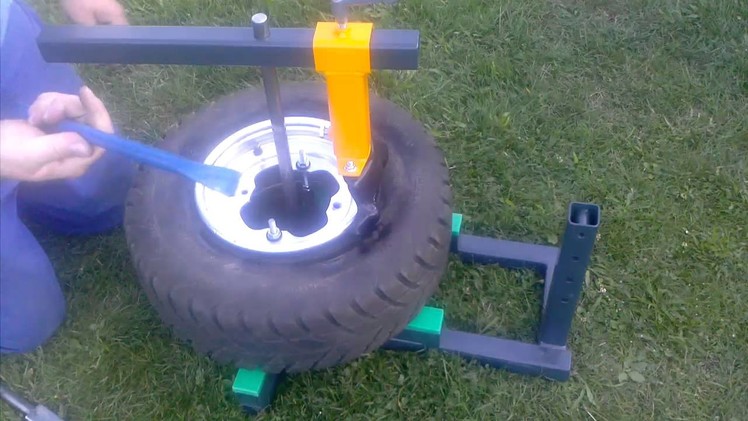 DIY build manual Tire Changer changing quad front tires