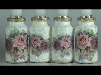 DIY candle holders from vials.Φτιάχνω κηροπήγια από φιαλίδια