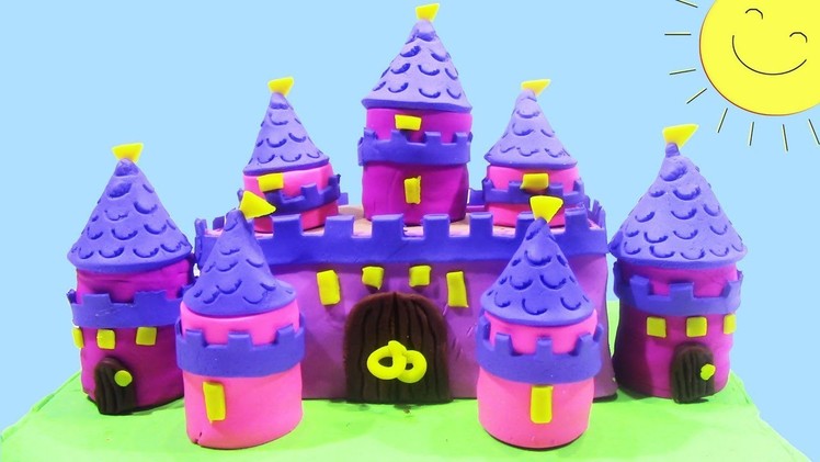 DIY Castle with PlayDoh Sparkle - How To Make Castle With PlayDoh Sparkle Learning Video for Kids