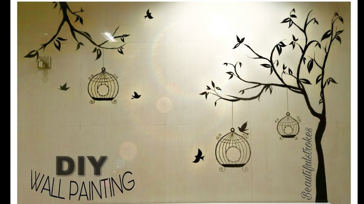 DIY easy wall painting | Tree silhouette