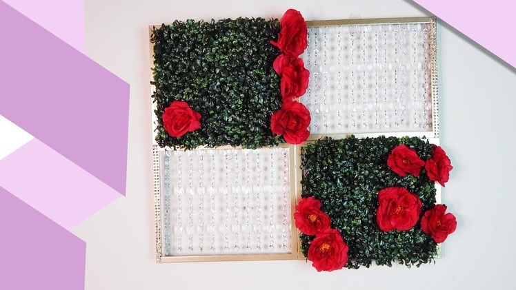 DIY Floral and Crystal Wall Panel