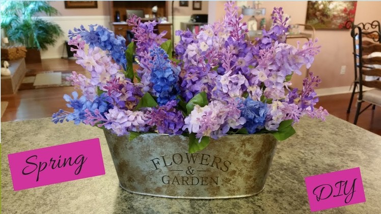 Dollar Tree Spring Floral Arrangement And Container DIY Easy