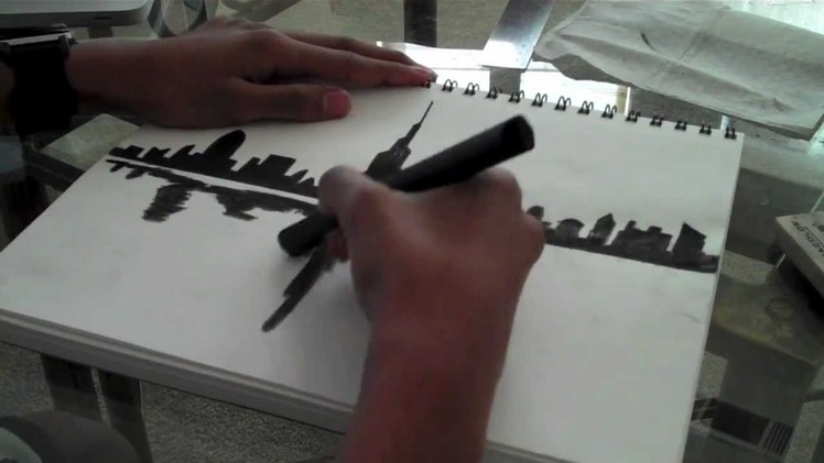 Drawing Dubai Skyline - speed art