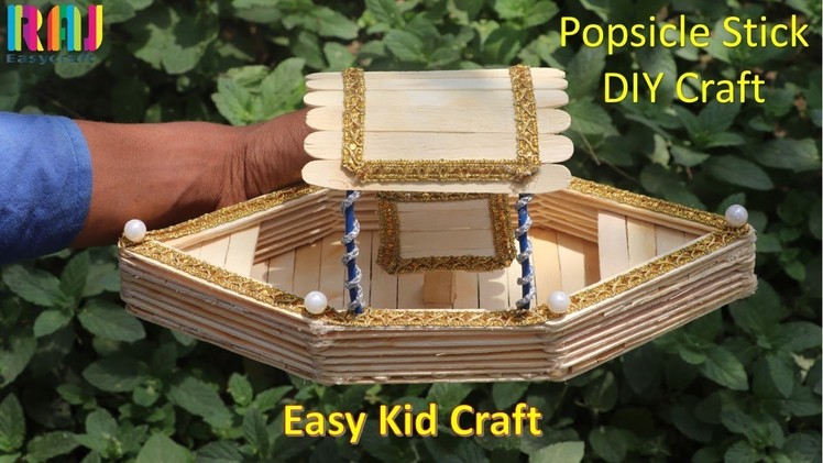 Easy kid craft || Popsicle stick boat making || Craft ideas # raj easy craft