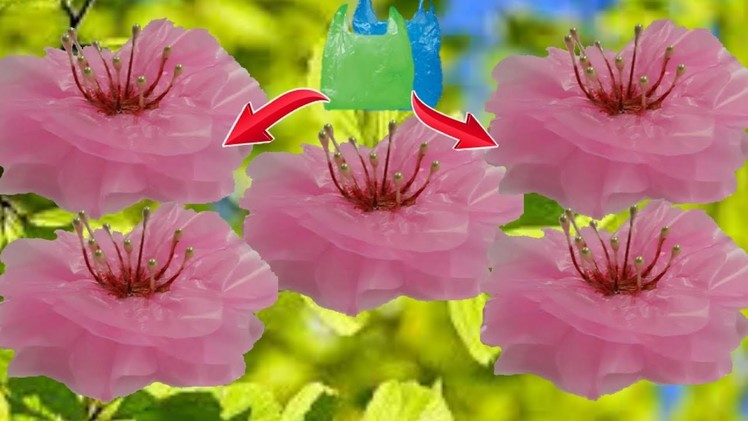 Flower From plastic.polythene bag step by step at home-Best out of waste flower making