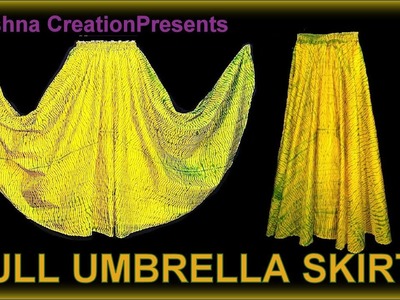Full Umbrella Skirt | No Maths | फुल अम्ब्रेला स्कर्ट |  From Old Saree | Cutting and Stitching