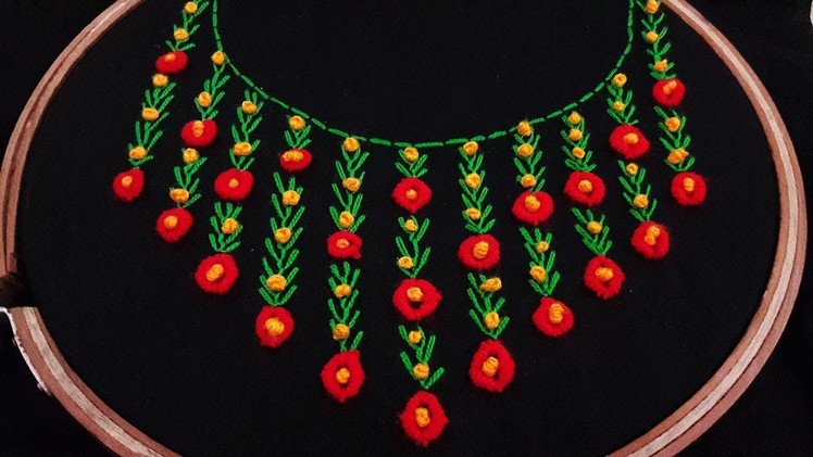 Hand Embroidery: Neckline Embroidery for dress| Blouse | Shirts | Kurtis | Churidar by nakshi katha.