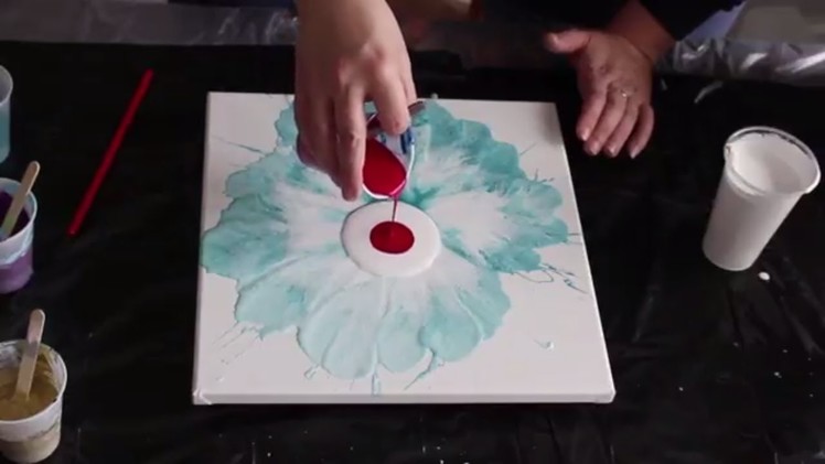 How to Blow a Flower with Acrylic Fluid Paint