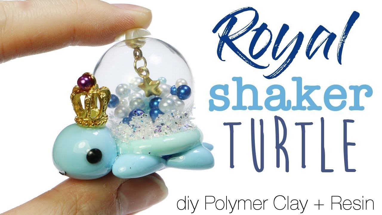 How to DIY Kawaii Royal Shaker Turtle Polymer Clay.Resin Tutorial