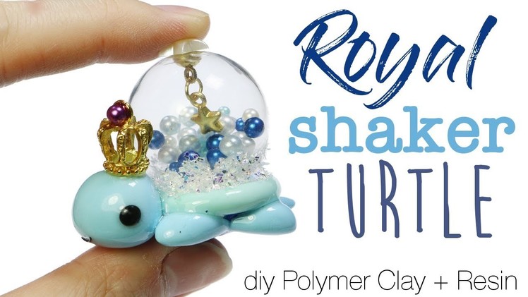 How to DIY Kawaii Royal Shaker Turtle Polymer Clay.Resin Tutorial