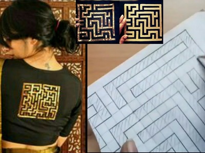 How to draw and design maze on blouse. kurti. chudidhar