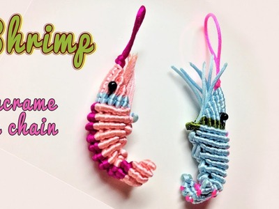 How to make a 3D Shrimp macrame key chain -Easy macrame animal tutorial - hướng dẫn thắt con tôm ????