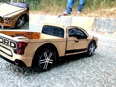 How to make a Car ( FORD TRUCK F150) AMAZING DIY RC TRUCK, HOW TO MAKE A CARDBOARD MINI TRUCK