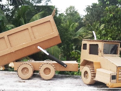 How to Make A dc motor  Dump Truck with Cardboard at Home