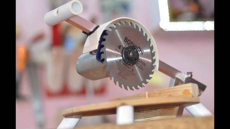 How to make a Powerful Miter Saw using a 12v DC Motor