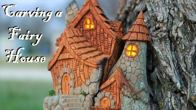 I carve a Fairy house from Cottonwood bark