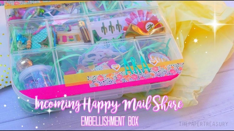 INCOMING HAPPY MAIL SHARE.EMBELLISHMENT BOX FROM: SCRAPPYPANDA