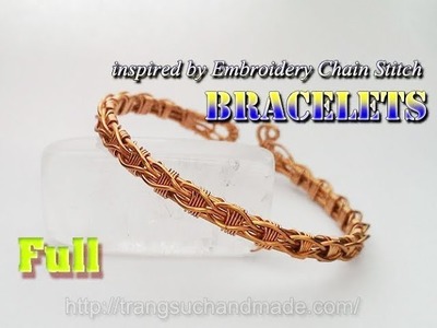 Knot bracelets from copper wire inspired by Embroidery Chain Stitch - full version ( slow ) 333