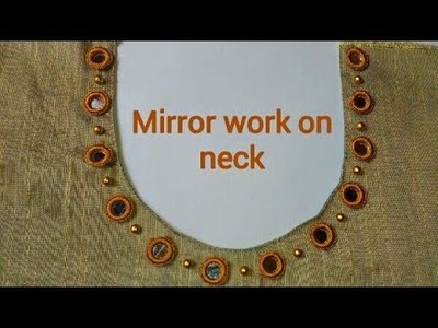 Mirror work design and neck without canvas tutorial in Malayalam