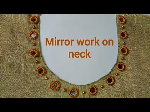 Mirror work design and neck without canvas tutorial in Malayalam