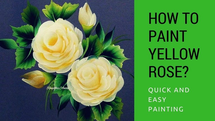 One stroke painting  yellow Rose | quick and easy acrylic painting | step by step