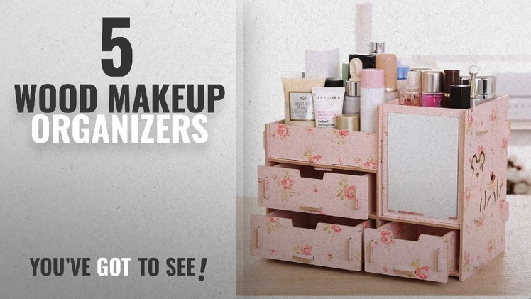 Top 10 Wood Makeup Organizers [2018]: Tamengi Makeup Organizer Case Cosmetic Organizer Wood Box