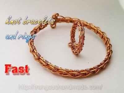 Wire knot bracelets and rings inspired by Embroidery Chain Stitch - Fast version 332