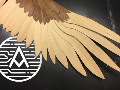 Wood Veneer Golden Eagle Wing -- Sculpture