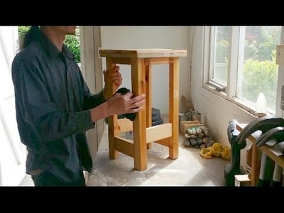 Workshop stool from reclaimed.scrap wood - simple methods and little to no cost.