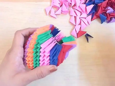 3D Origami Vase DIY Crafts - Do it Yourself Tutorial Instructions