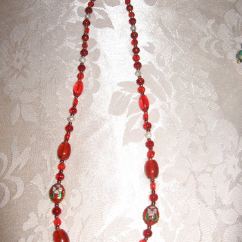 Brand New Bumblebeads  Original and Handmade Red Glass Necklace
