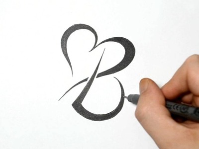 Combining Tribal Letter B with a Heart - Speeded up!