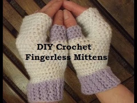Crochet Fingerless Mittens Pattern Tutorial