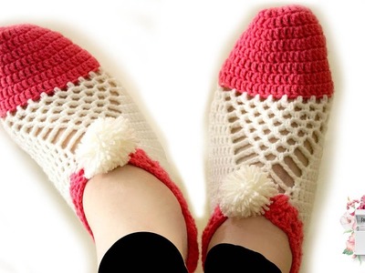 Crochet gift ideas | Easy to make cluster crochet slippers