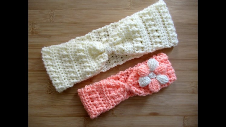 Crochet Headband ear warmer Adults Baby ANY SIZES tutorial Happy Crochet Club