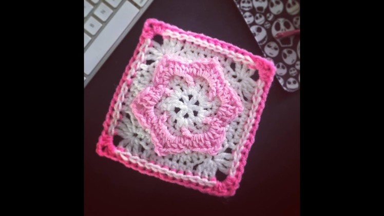 Crochet Jazzy Flower Square