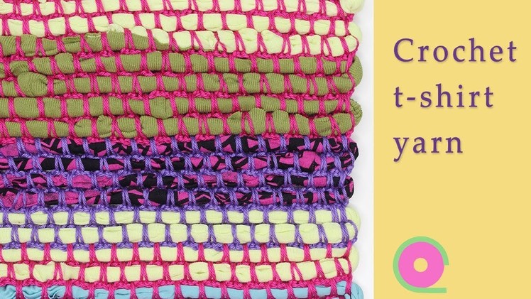 Crochet t-shirt yarn for a rug, bag or cushion