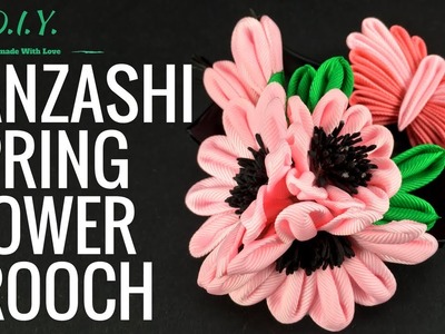 D.I.Y. Kanzashi Spring Flower Brooch | MyInDulzens