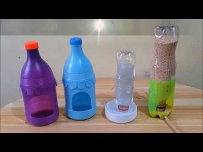 DIY# 87 Automatic Bird Feeder, Waterer & Bird House Using Recycled Materials