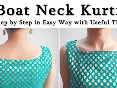DIY Boat Neck : Kurti. Chudidar.Top. Dresses | How to make Boat Neck Perfectly
