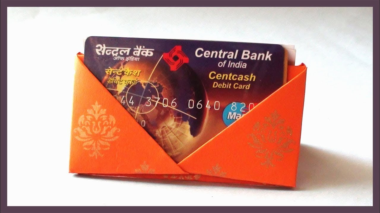 DIY Card Holder Origami for Debit Credit or Business Cards